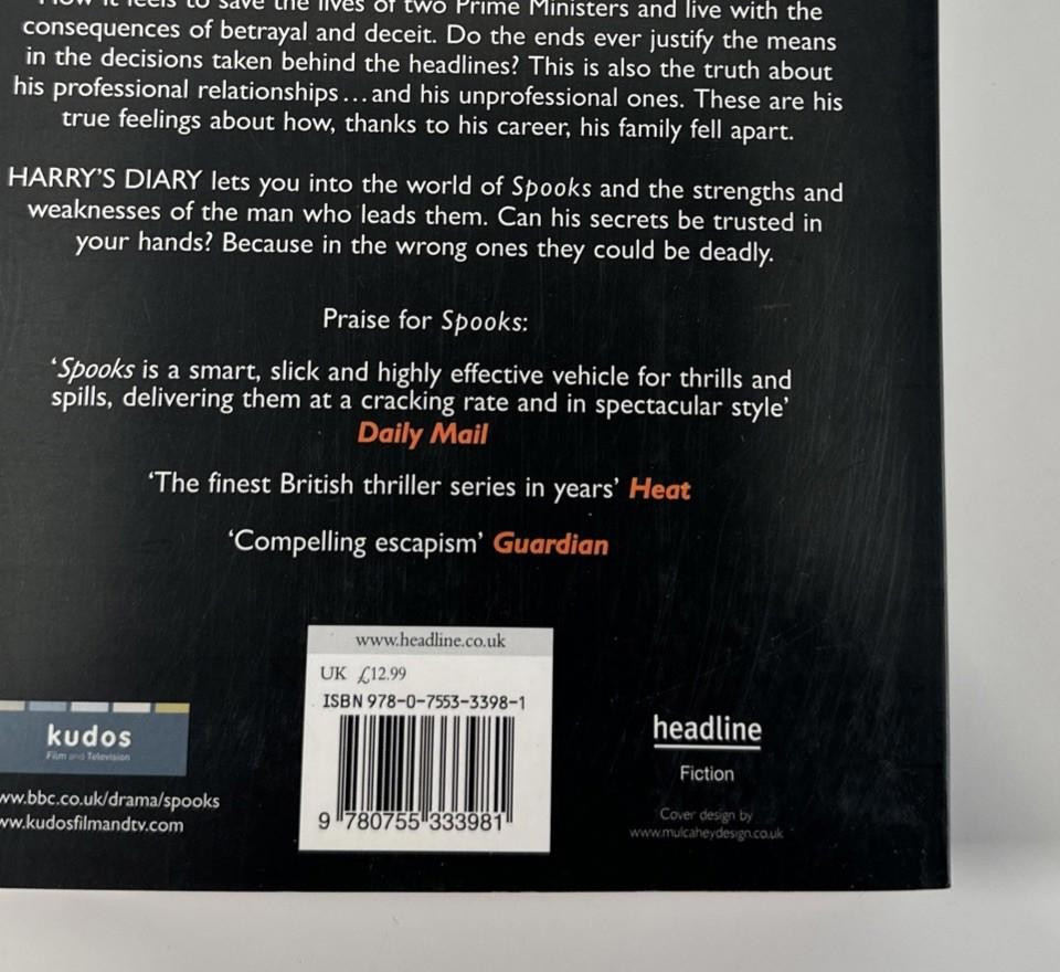 Spooks: Harry's Diary: Top Secret by Kudos Paperback MI5 Not 9 To 5 - Image 7