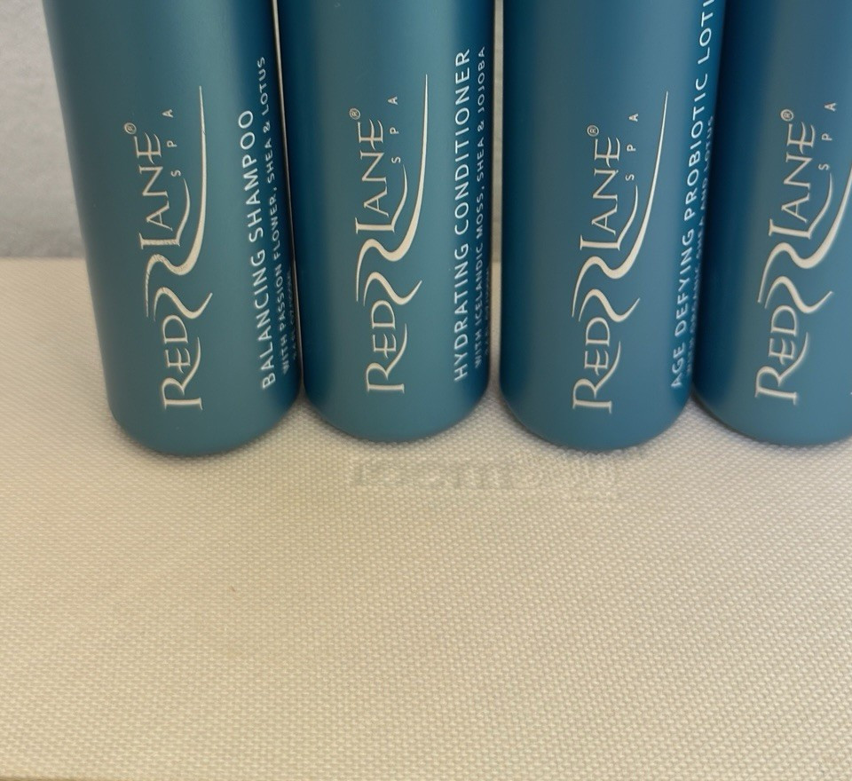 Red Lane Spa Set of 4 Shampoo Conditioner Cleanser Lotion Sandals Caribbean Dusk - Image 9