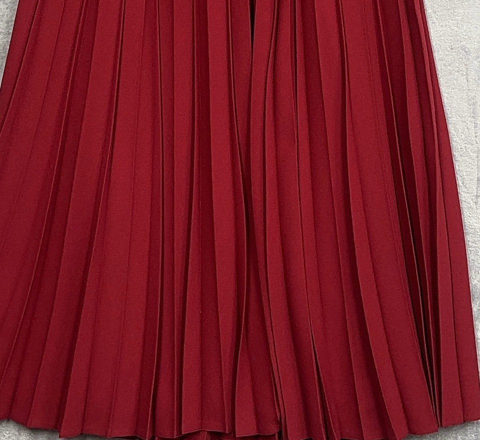 Jacques Vert Red Pleated Midi Skirt Women Large Elastic Waist - Image 7
