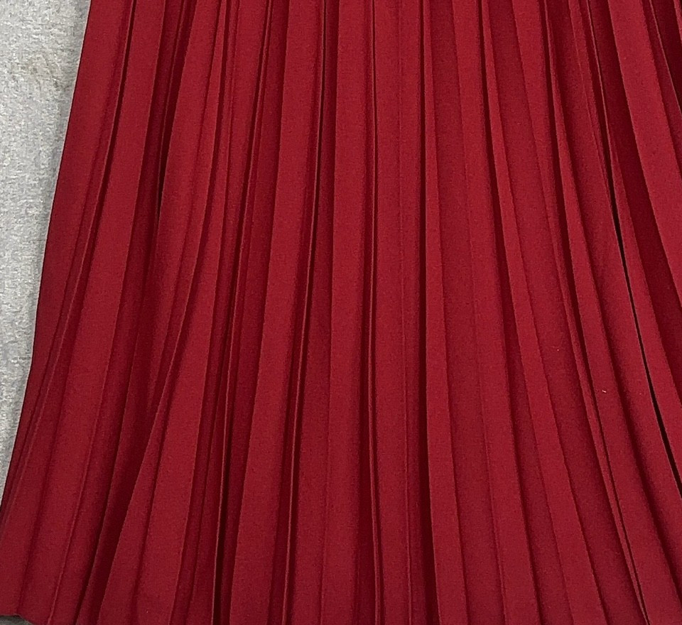 Jacques Vert Red Pleated Midi Skirt Women Large Elastic Waist - Image 11