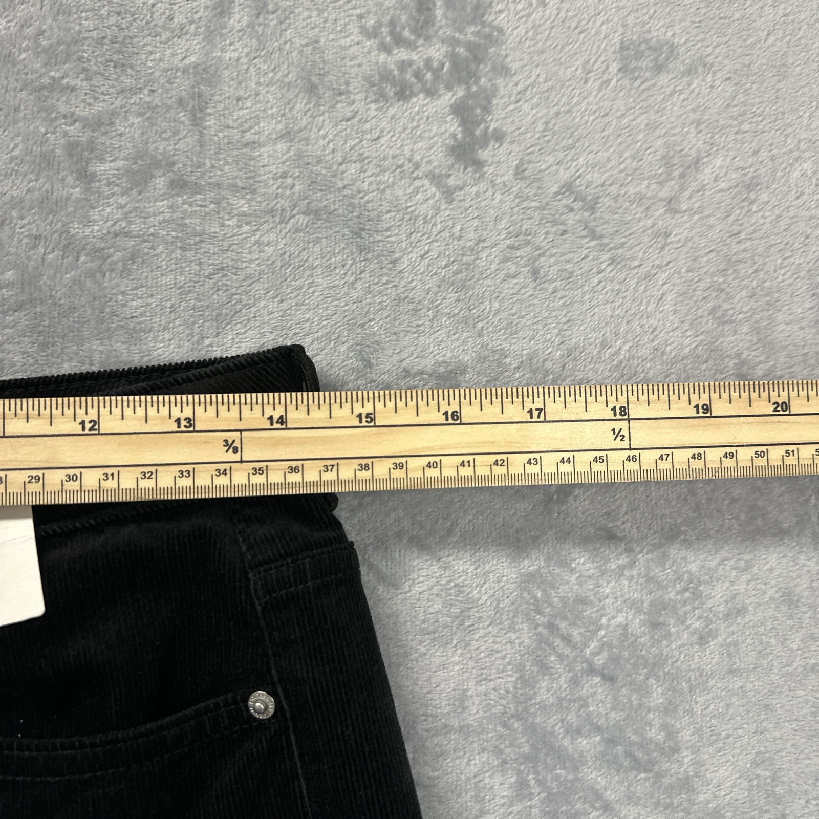M&S Ladies Black Corduroy Slim Straight Leg Jeans Trousers UK 10 Short - Image 6