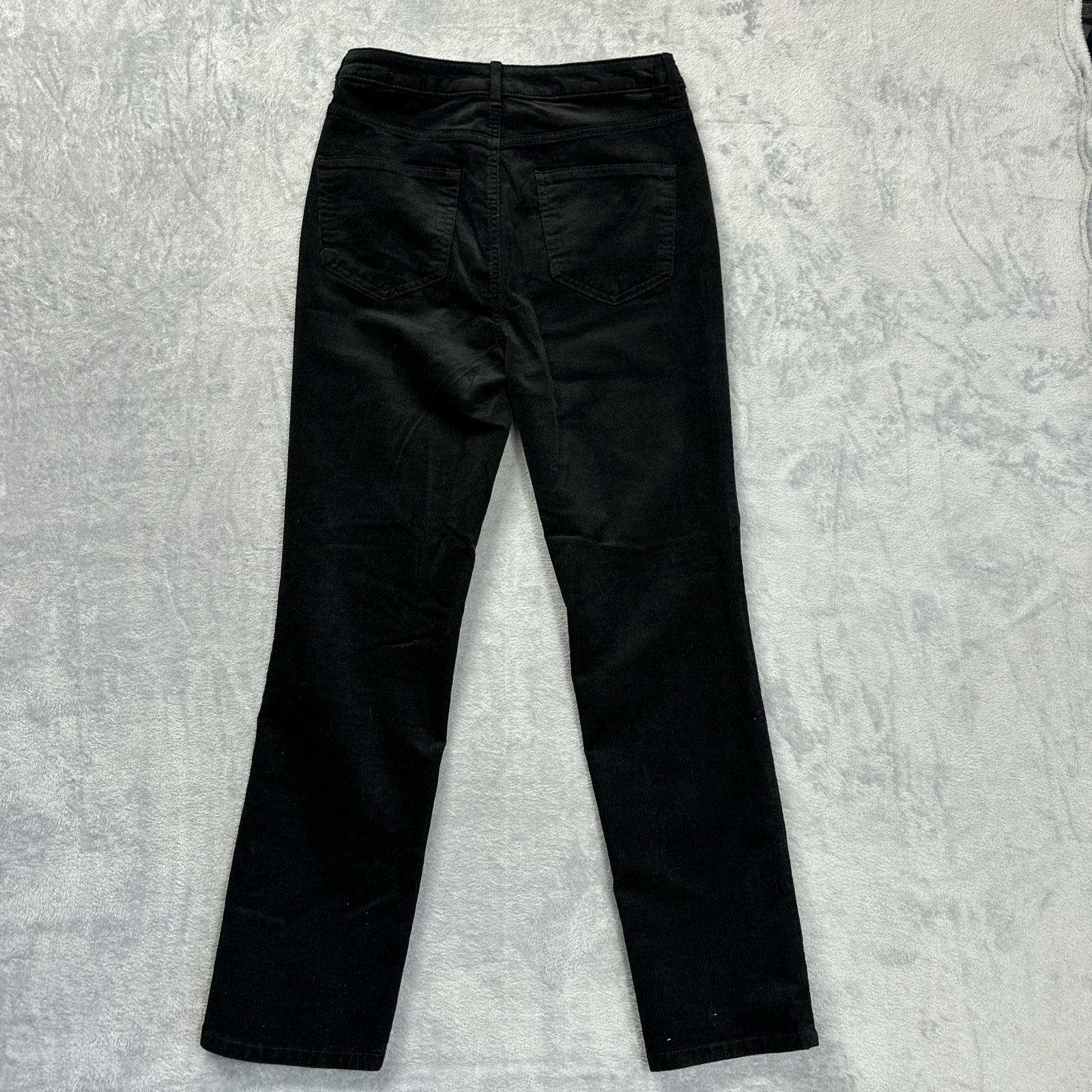 M&S Ladies Black Corduroy Slim Straight Leg Jeans Trousers UK 10 Short - Image 7