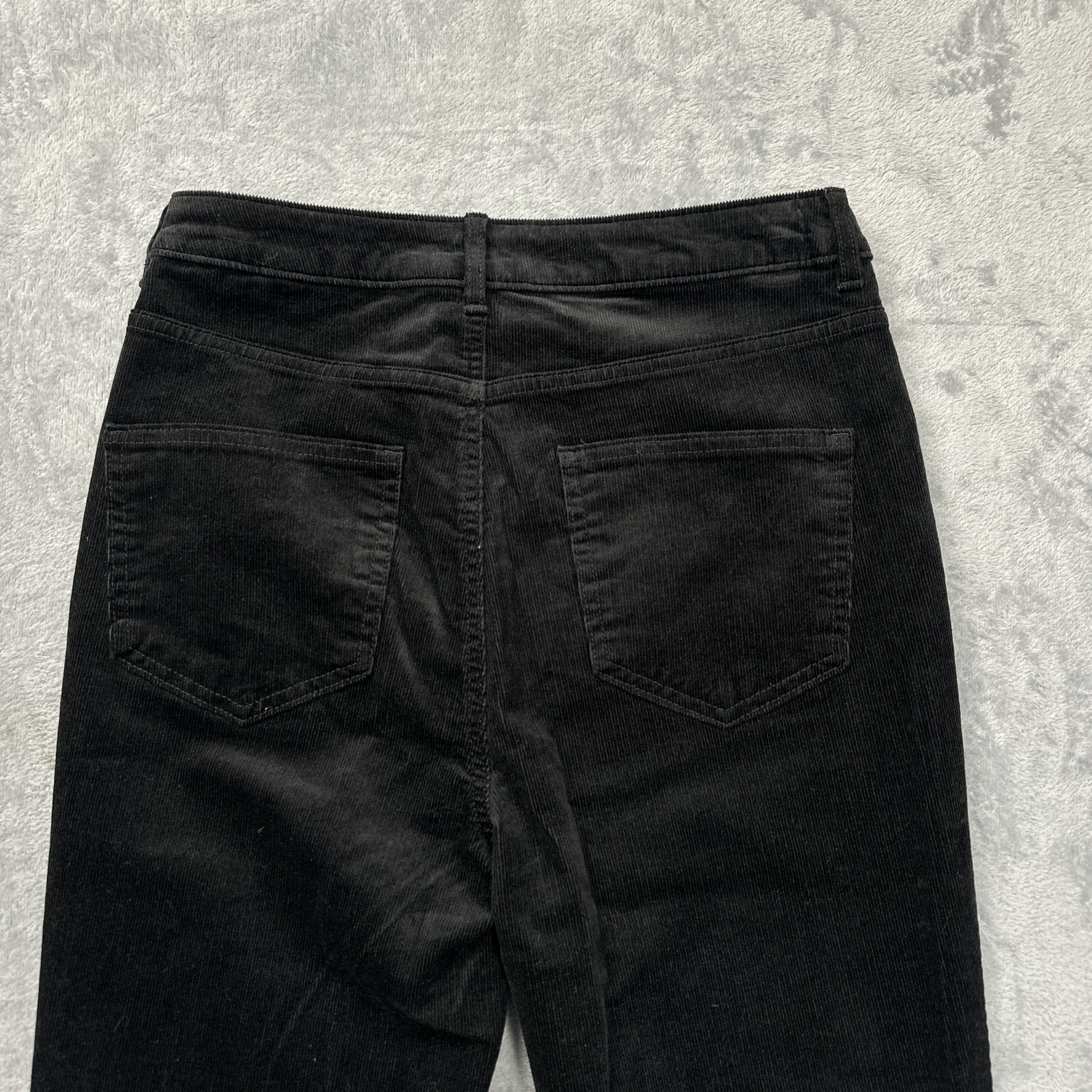 M&S Ladies Black Corduroy Slim Straight Leg Jeans Trousers UK 10 Short - Image 10