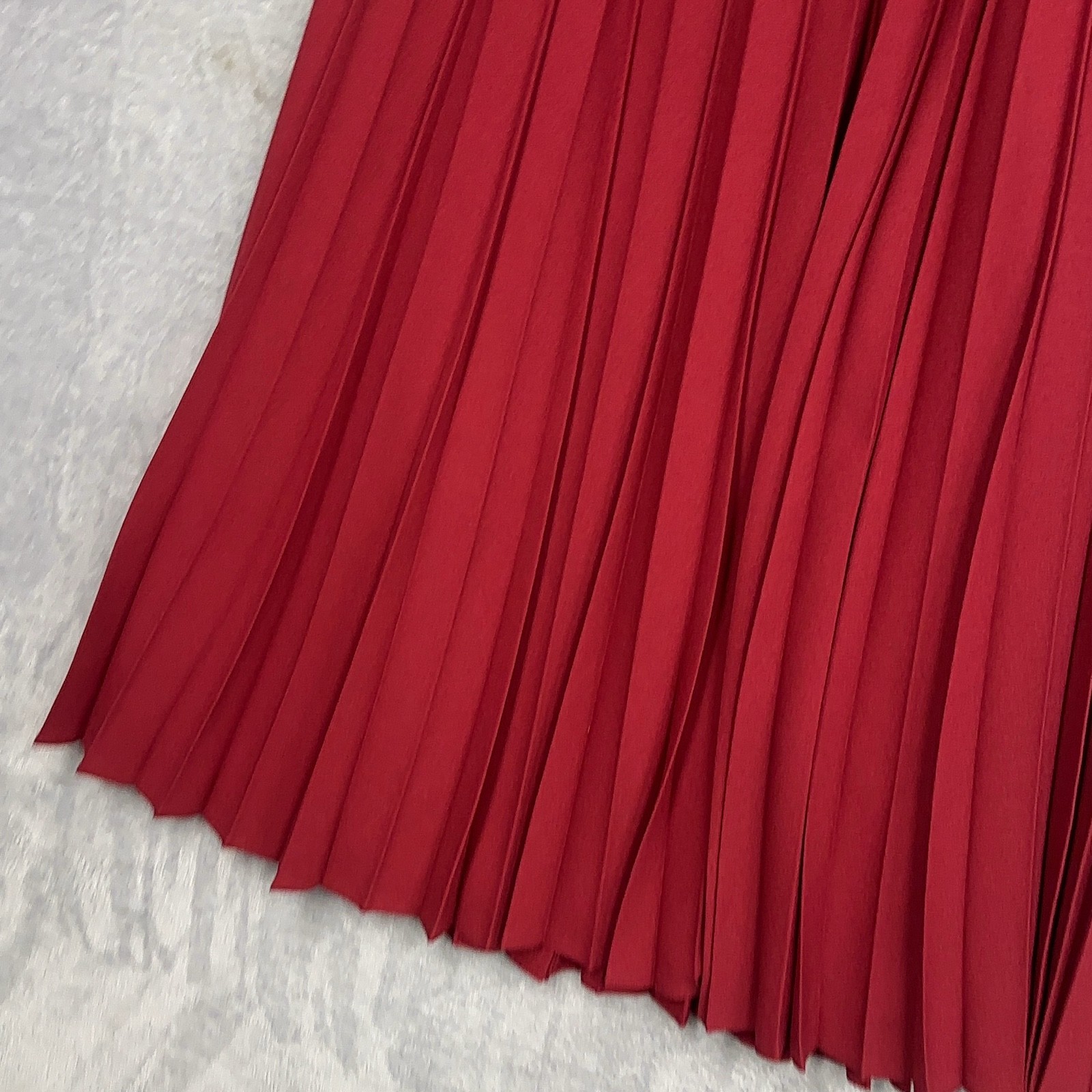 Jacques Vert Red Pleated Midi Skirt Women Large Elastic Waist - Image 2