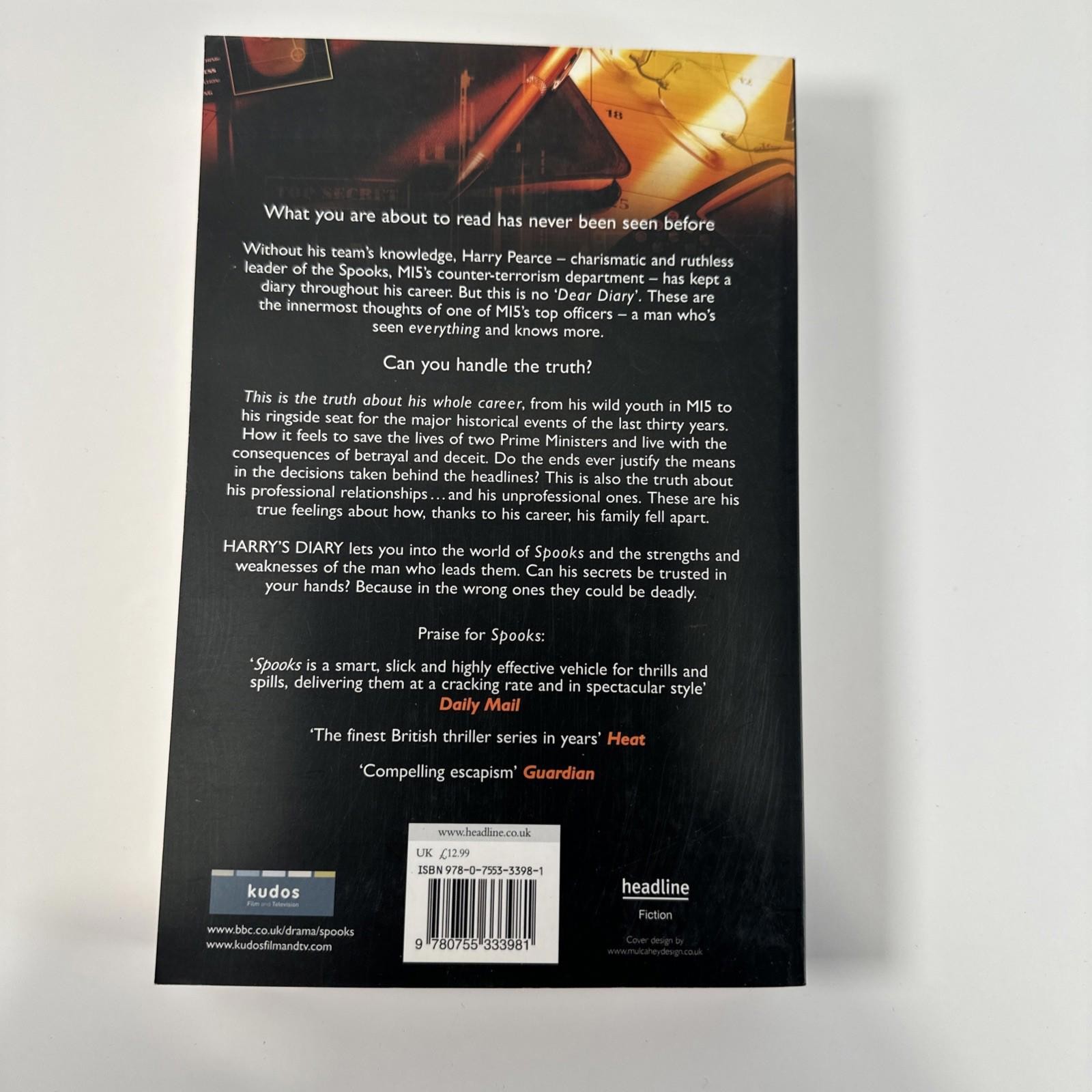 Spooks: Harry's Diary: Top Secret by Kudos Paperback MI5 Not 9 To 5 - Image 9