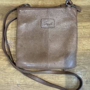 Fossil Small Cross Body Bag Tan Leather Excellent Condition