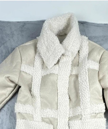 River Island Cream Women's Long Faux Shearling OuterwearCoat UK 10 EU 36 - Image 8