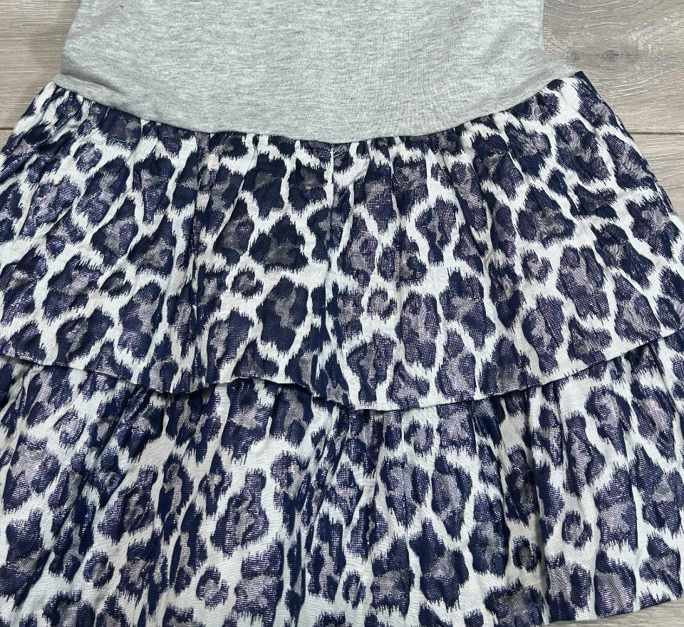 AphOrism Girls Dress Age 7-8 Years Blue Grey Blue Metalic 100% Cotton - Image 9