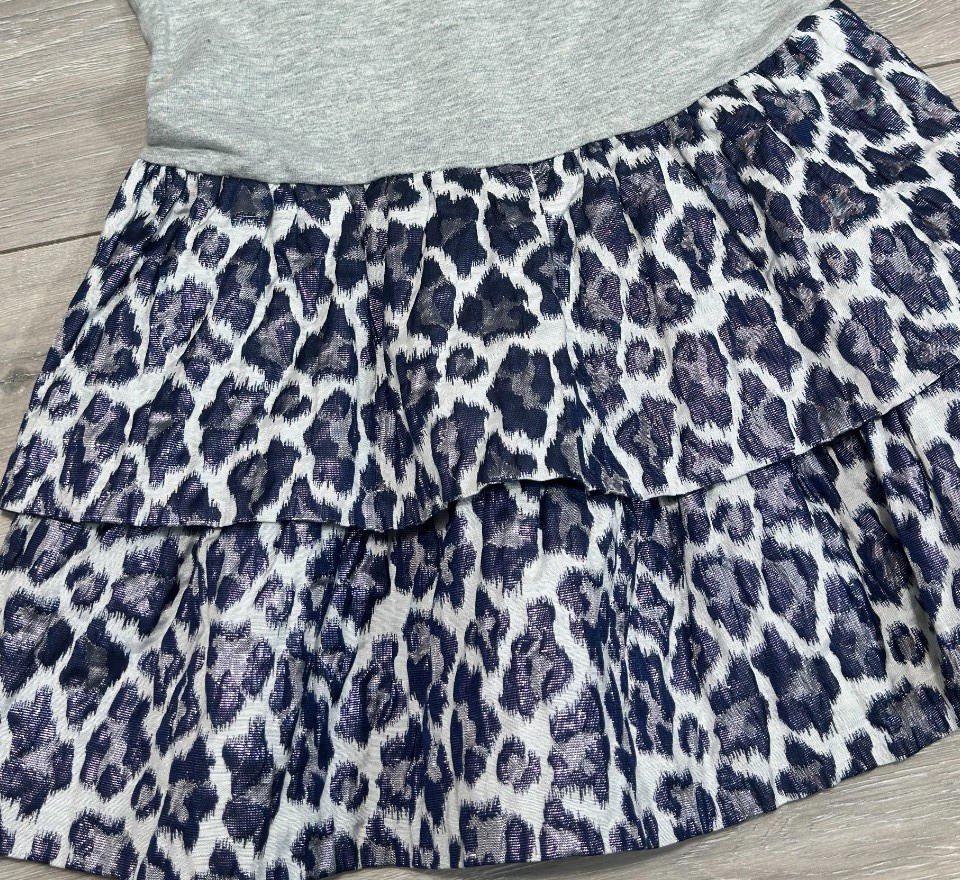 AphOrism Girls Dress Age 7-8 Years Blue Grey Blue Metalic 100% Cotton - Image 11