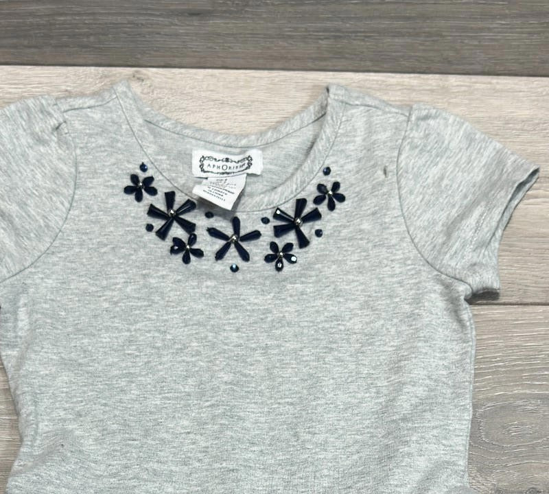 AphOrism Girls Dress Age 7-8 Years Blue Grey Blue Metalic 100% Cotton - Image 8