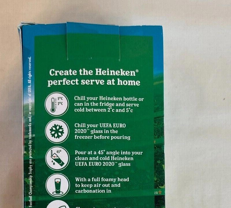 8 x Euro 2020 UEFA Official Partner Heineken Beer Lager Glasses - Image 6
