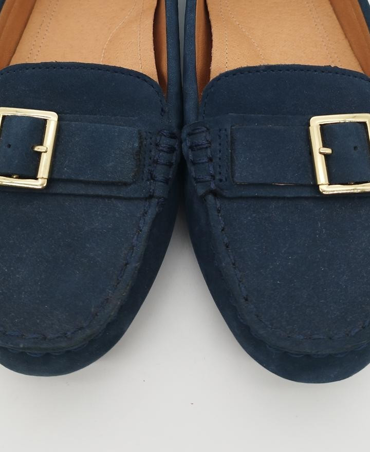 UGG Ladies Moccasin Blue Suede Loafers Comfortable Slip-On Shoes Size UK 4 - Image 8