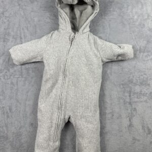 Fred & Flo Grey Baby Snowsuit Romper 6-9 Months Warm Winter Pram Suit