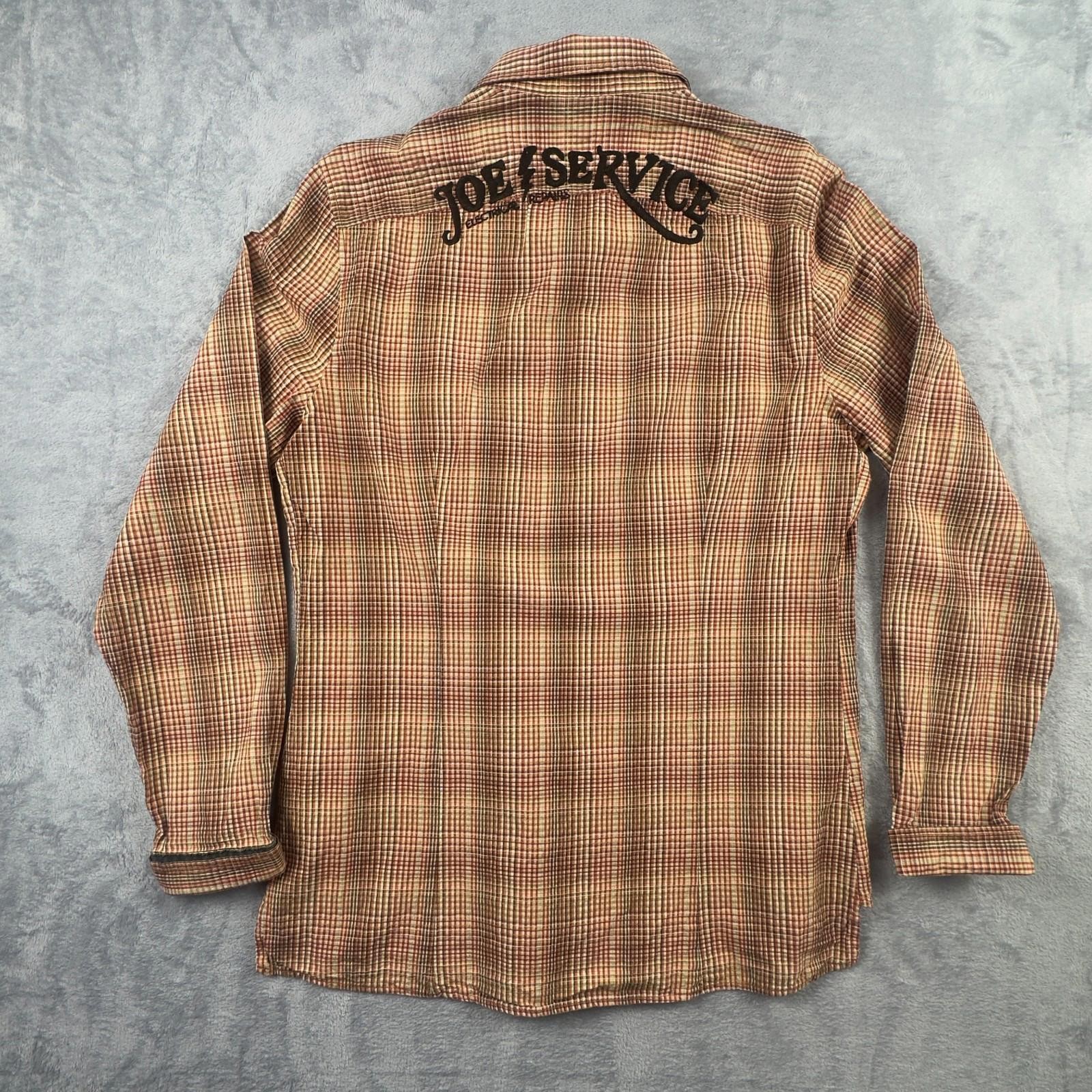Sisley Multi Color Plaid Men Long Sleeve Button Up Size Medium Made In Italy - Image 7