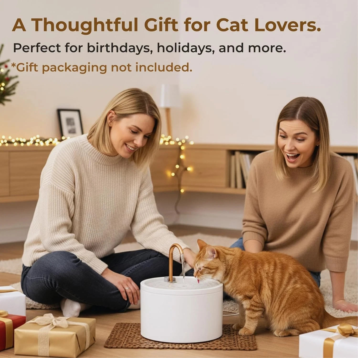 Ceramic Cat Water Fountain for Drinking, Copper Spout 2.1L Cat Fountain, Ultra-Q - Image 12