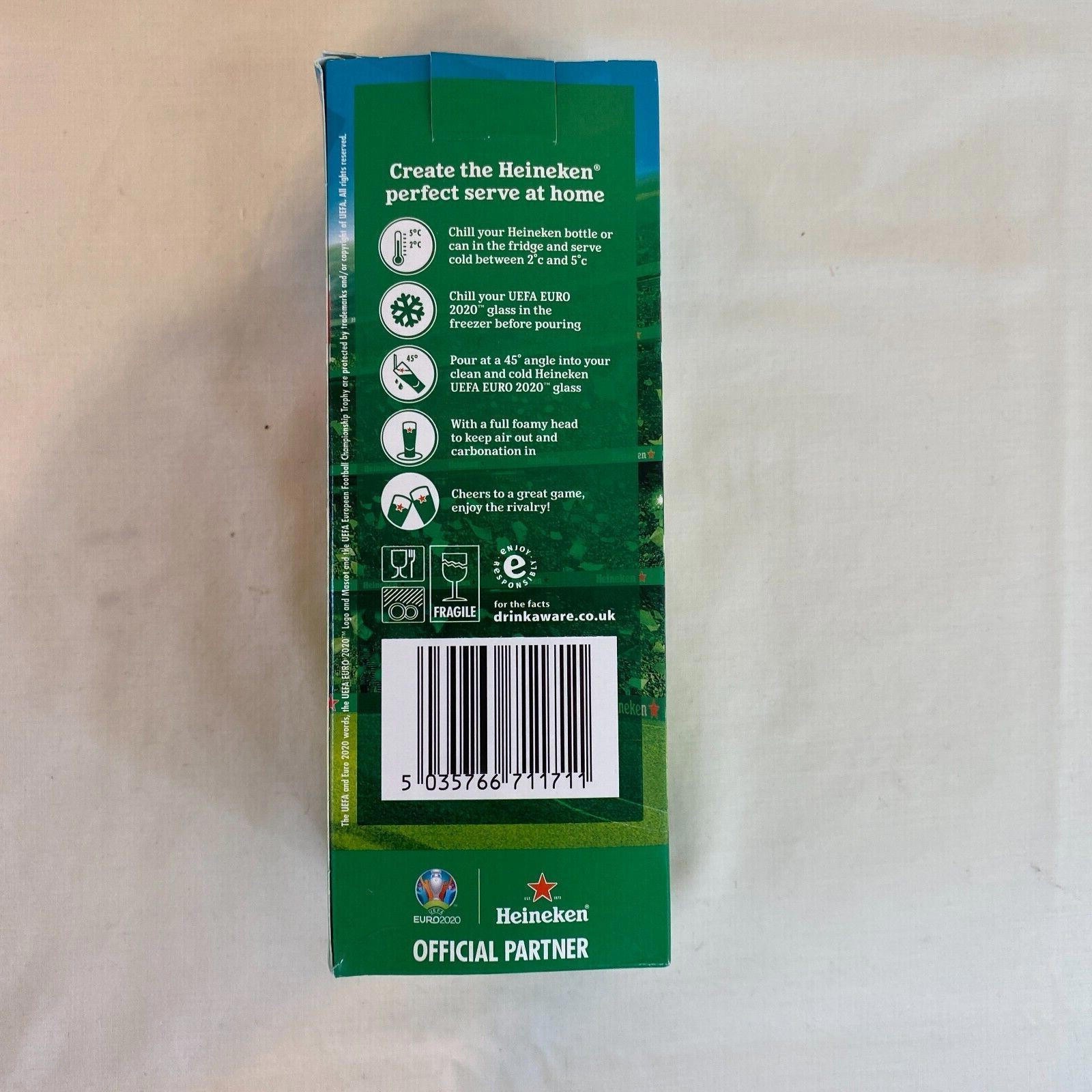 8 x Euro 2020 UEFA Official Partner Heineken Beer Lager Glasses - Image 9