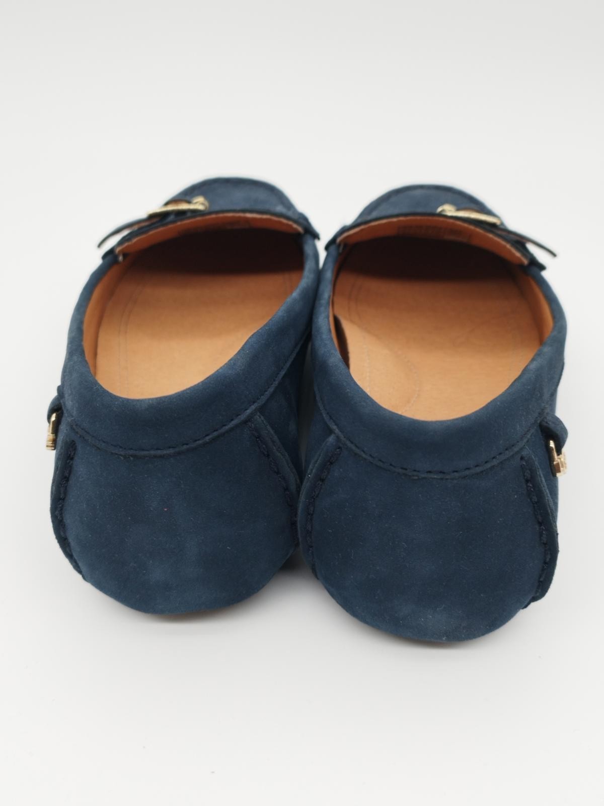 UGG Ladies Moccasin Blue Suede Loafers Comfortable Slip-On Shoes Size UK 4 - Image 3