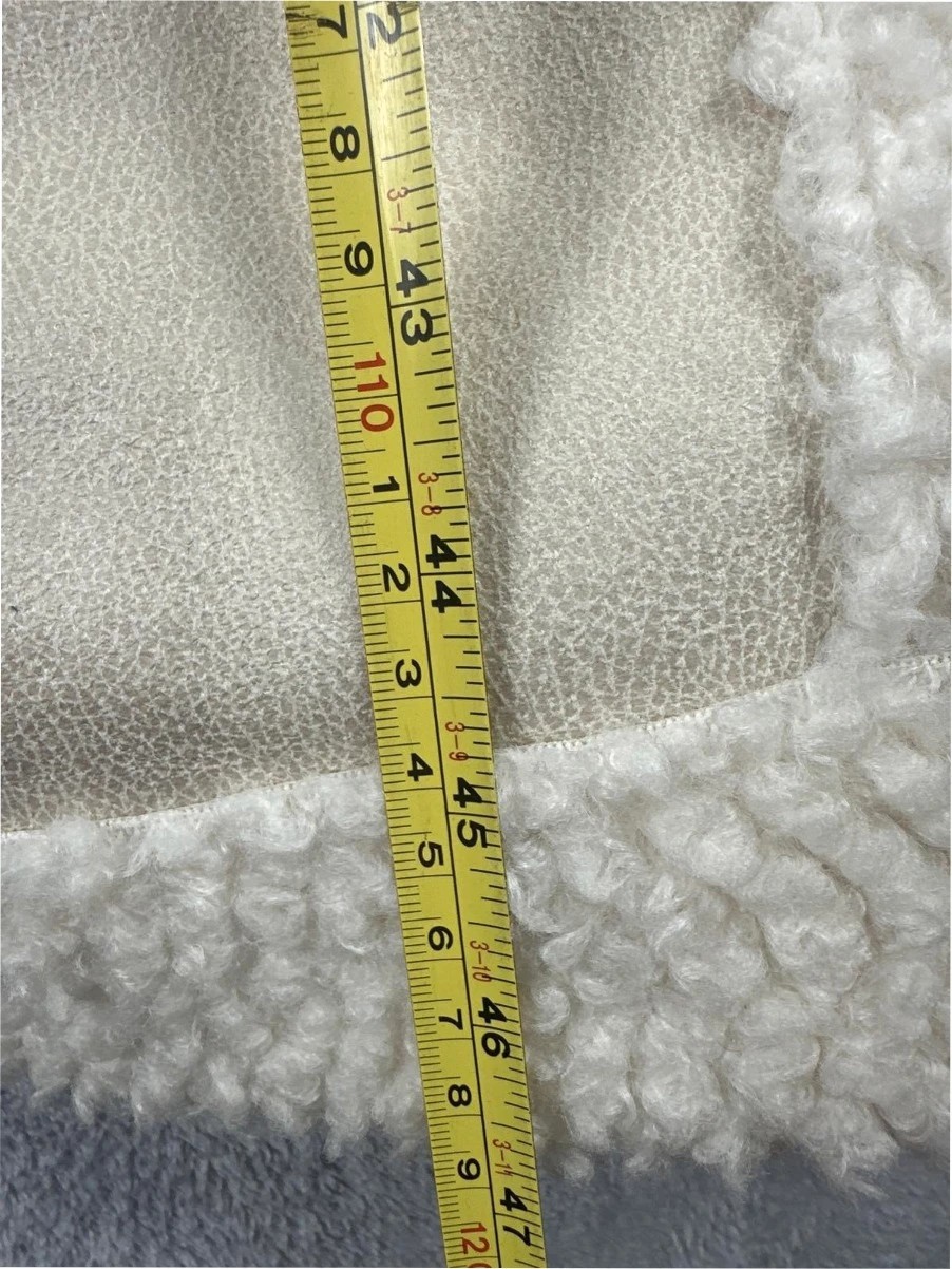 River Island Cream Women's Long Faux Shearling OuterwearCoat UK 10 EU 36 - Image 2