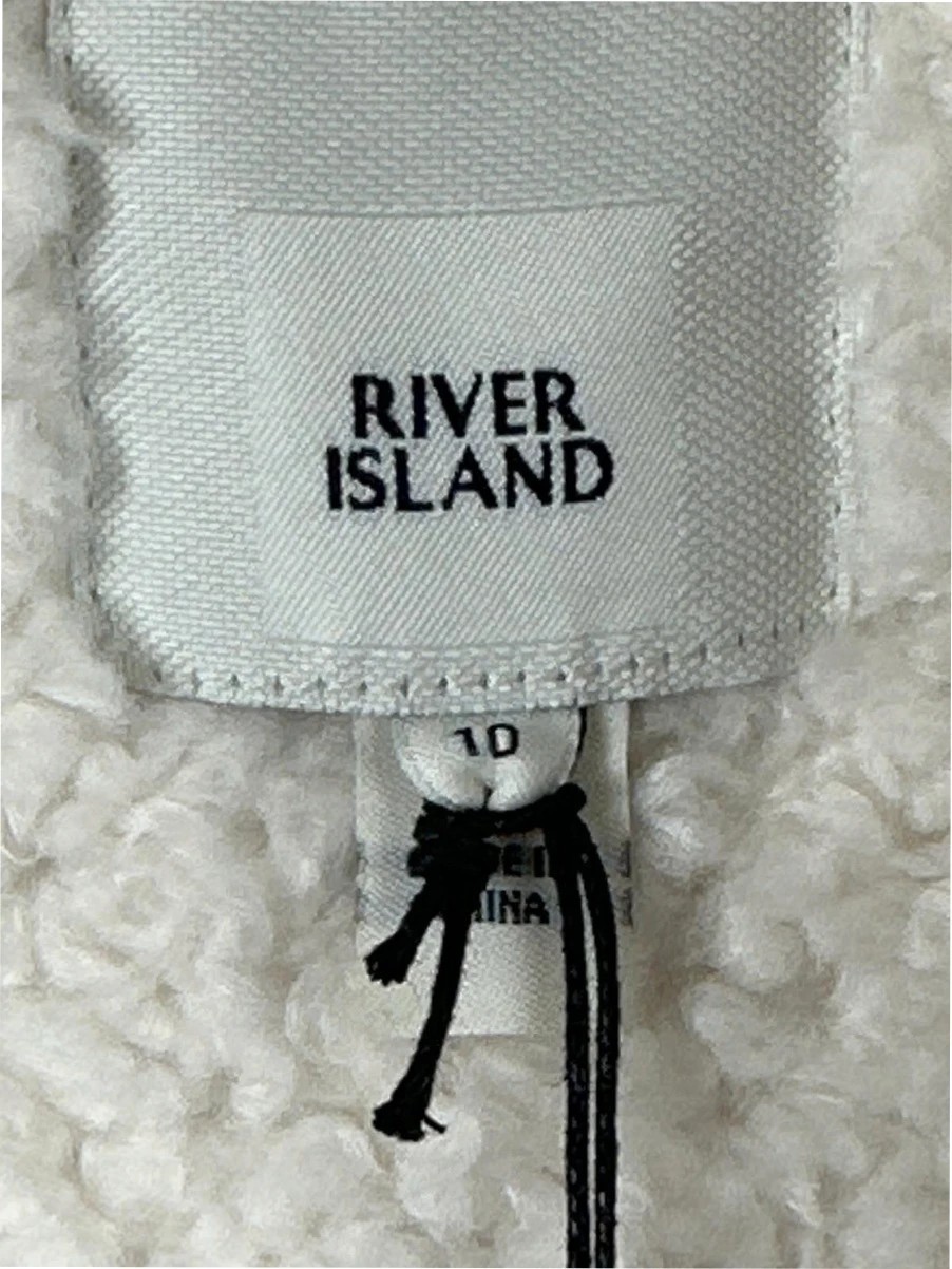 River Island Cream Women's Long Faux Shearling OuterwearCoat UK 10 EU 36 - Image 7