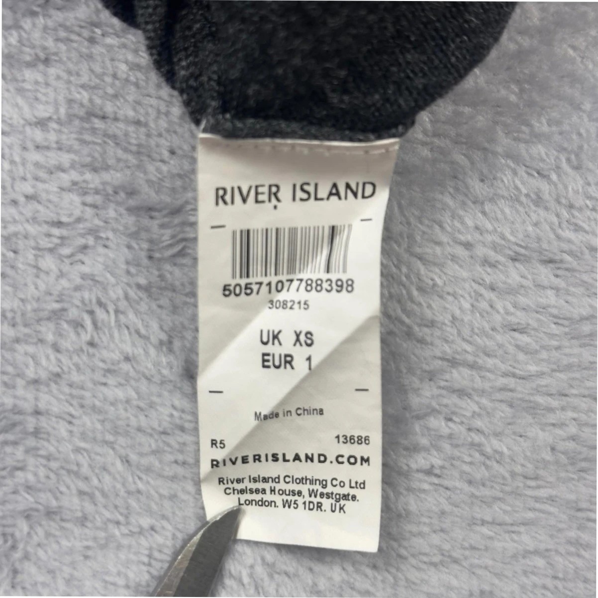 River Island Men’s Viscose Knit Polo Sweater Grey/Orange UK Size XS EUR 1 - Image 8