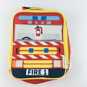 Harry Bear Kids Fire Truck Zip Lunch Bag Box Insulated School DayTrips Rucksack
