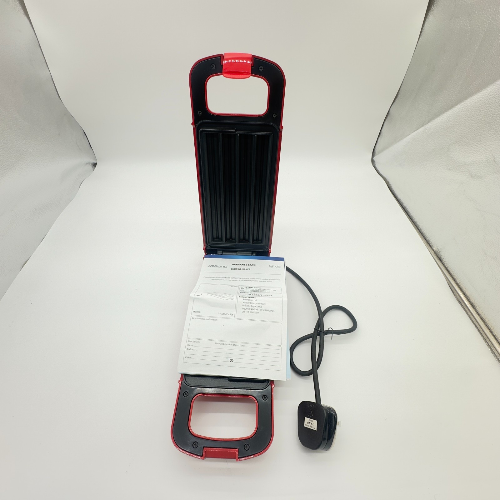 Ambiano 760W Churro Maker Non-Stick Plates Indicator Light Red - Image 4