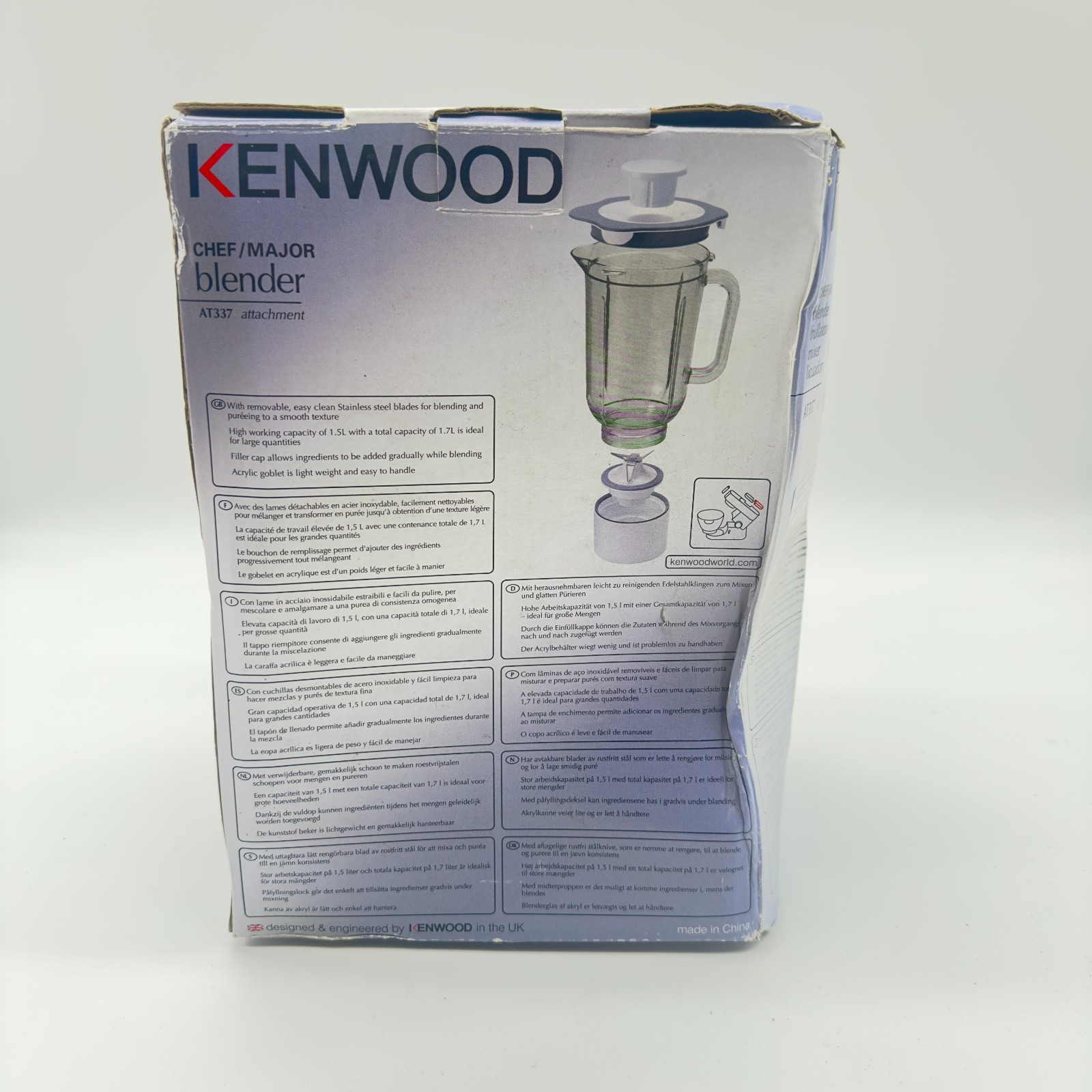 Kenwood AT337 Chef Major Blender Attachment 1.5L Boxed Unused (H12) - Image 6