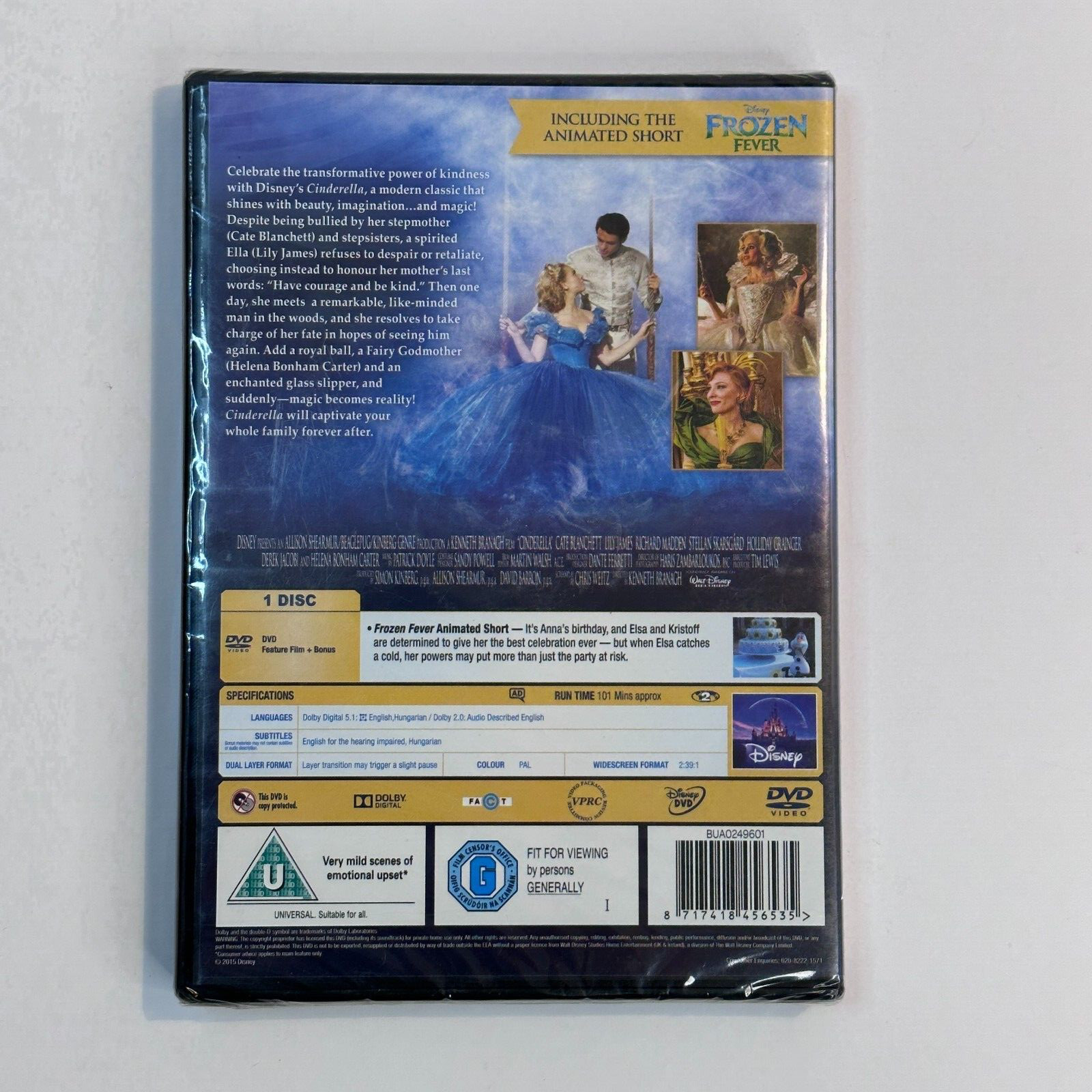 Cinderella DVD Live Disney Film Movie Lily James Cate Original UK Release New - Image 2