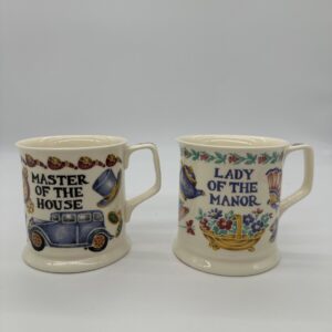 Past Times Fine Bone China Mugs X2 Lady Of The Manor & Master Of The House