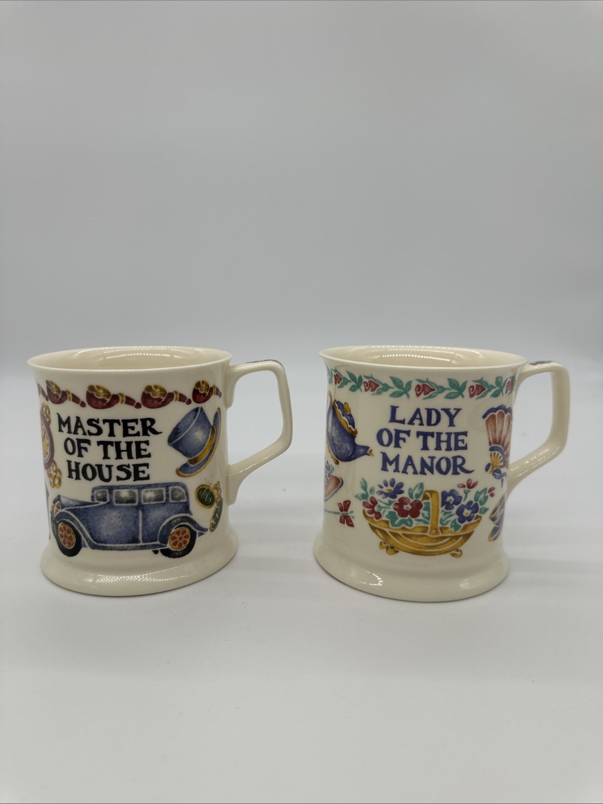 Past Times Fine Bone China Mugs X2 Lady Of The Manor & Master Of The House