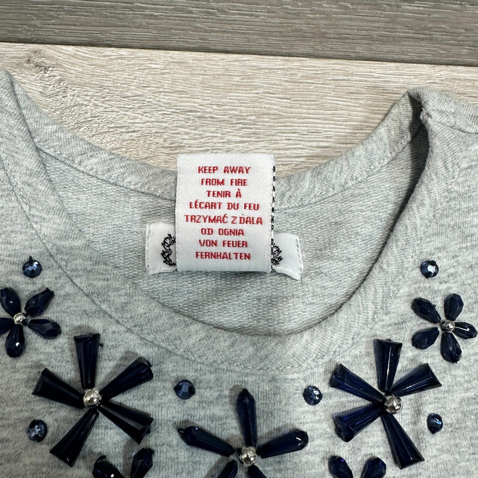 AphOrism Girls Dress Age 7-8 Years Blue Grey Blue Metalic 100% Cotton - Image 4