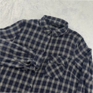 New Look Women's Blue White Checked Cowboy Style Cotton Shirt Blouse Size 12