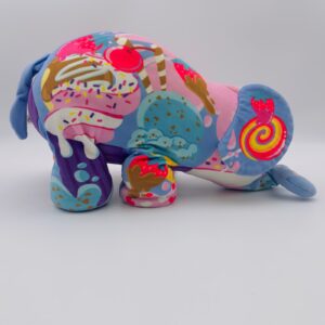Pop Art Soft Elephant Plush Soft Toy E1010 Cepia Sweets Candy Print Pink Blue