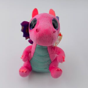 Ty Beanie Boos Spitfire Pink Dragon Plush Soft Toy with Swing Tag Purple Wings